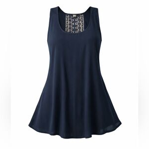 fun 2 fun Black Lace-Back Swing Tank